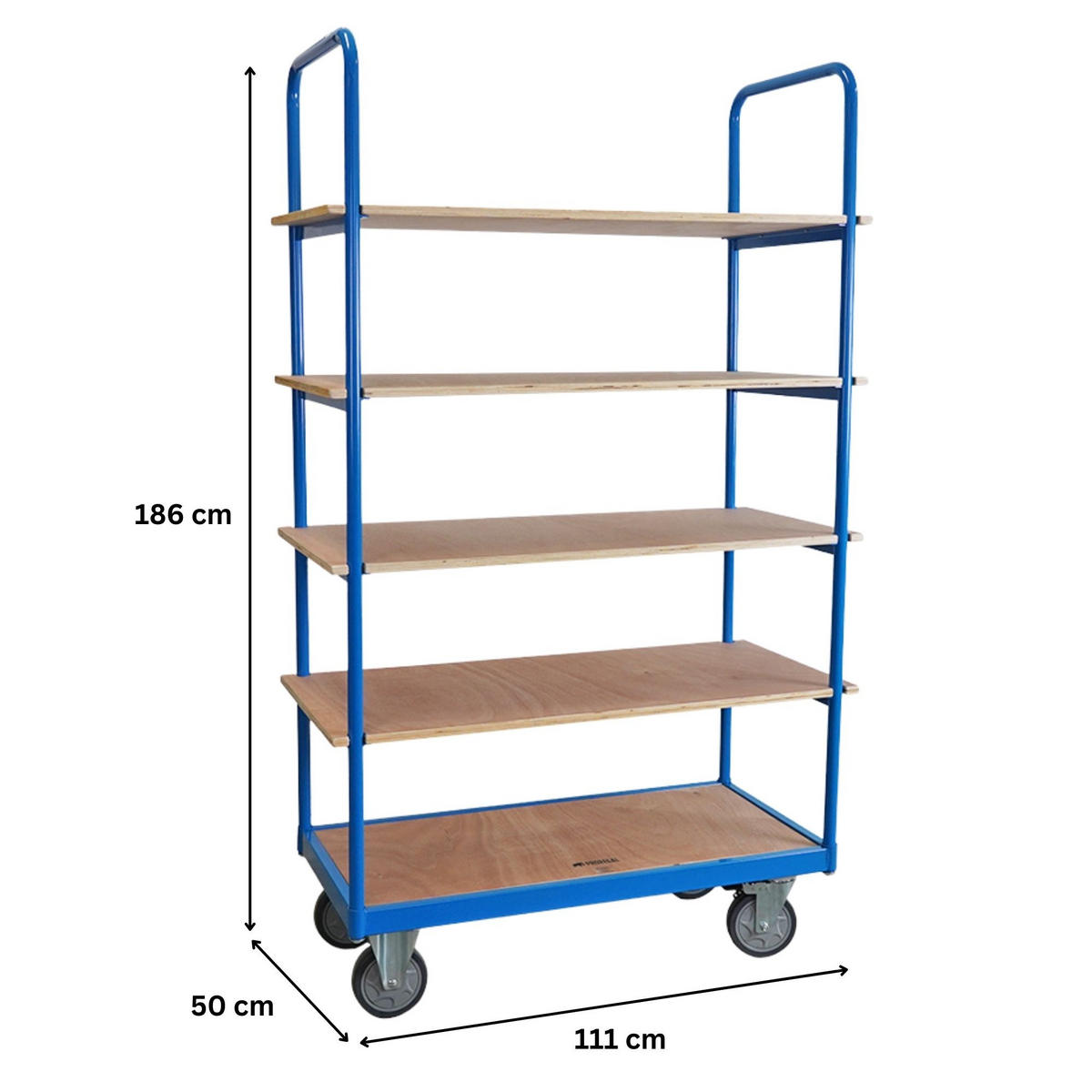 ETAGENWAGEN mit 5 Etagen 186x111X50cm Traglast 400kg Lichtblau - Blau, Metall (50/111/186cm) - PROREGAL