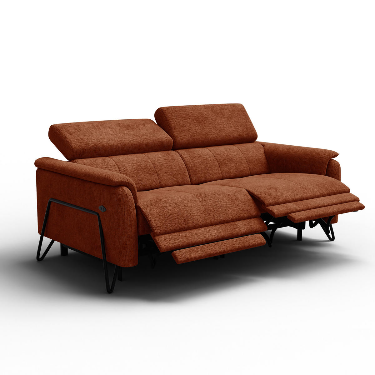 RELAXSOFA RODEN 3-Sitzer, rostrot - Orange, Holz/Textil (194/82/103cm) - Courtois Laville