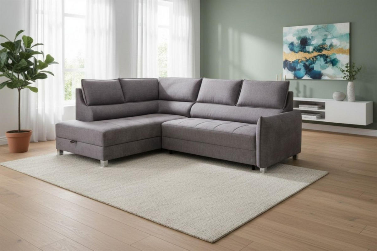 ECKSOFA Marno In Chill Me - Grau, Holzwerkstoff/Textil (200/260cm) - Fun Möbel