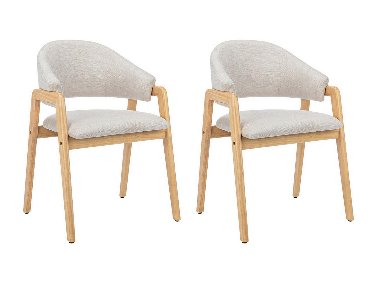 STUHL - 56 cm x 53.5 cm - Stoff - Beige - SOLUNA - Beige, Textil (56/82/53.5cm) - Vente-Unique