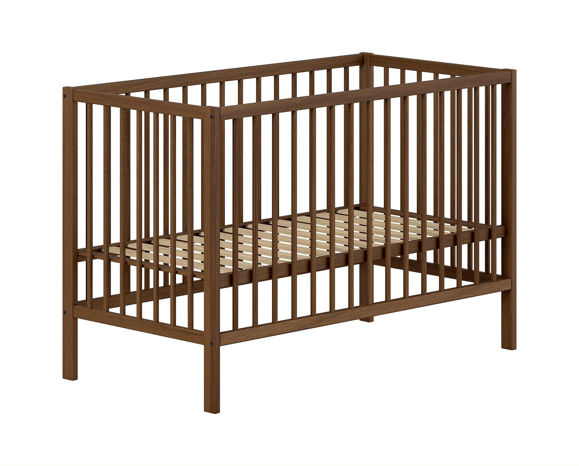 GITTERBETT Keira 3-fach höhenverstellbar Buche massiv nussbaum - Nussbaumfarben, Holz (60/120cm) - 58aufmkessel