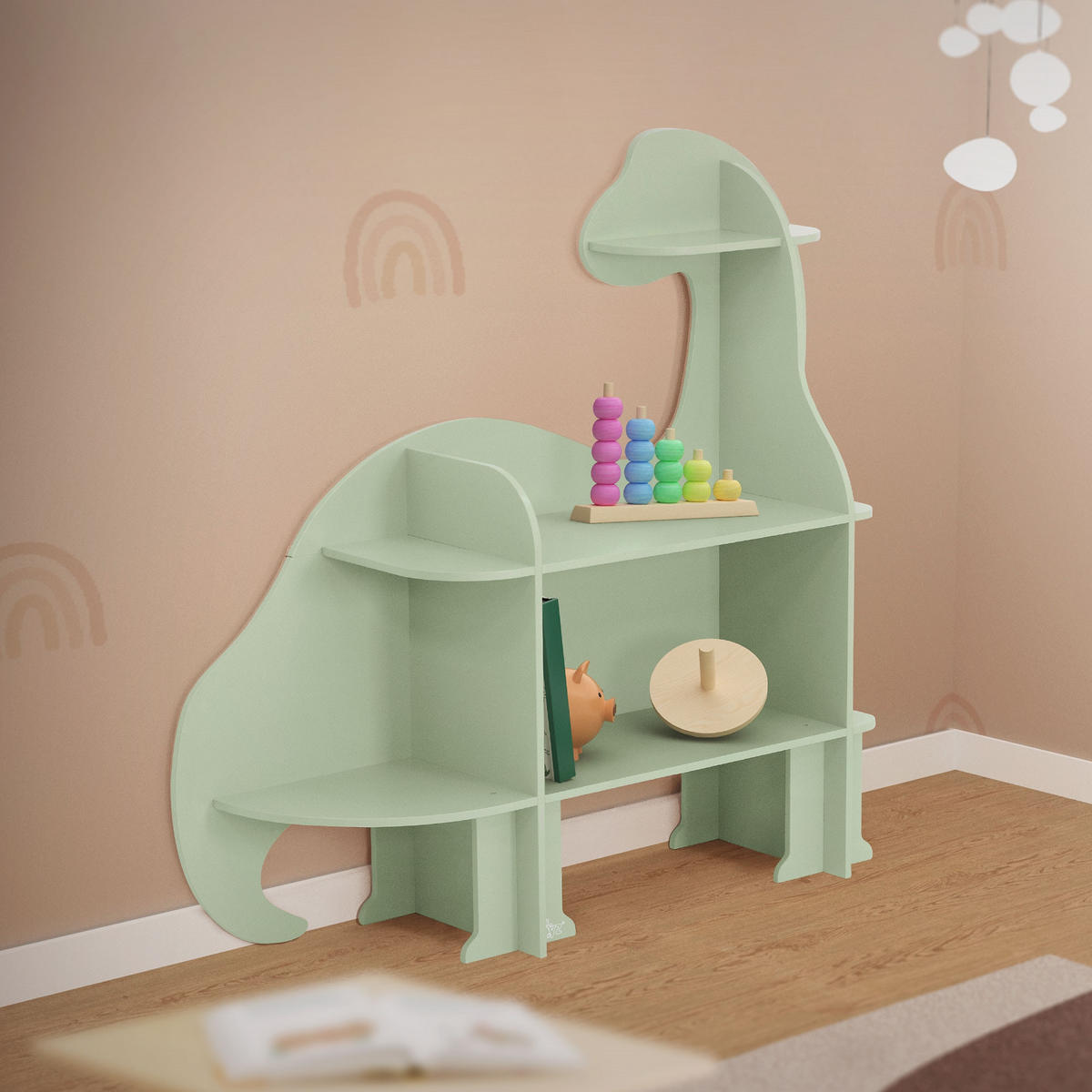 BÜCHERREGAL Dino hoch - Naturfarben, Holz (110/110/31cm) - Joyz