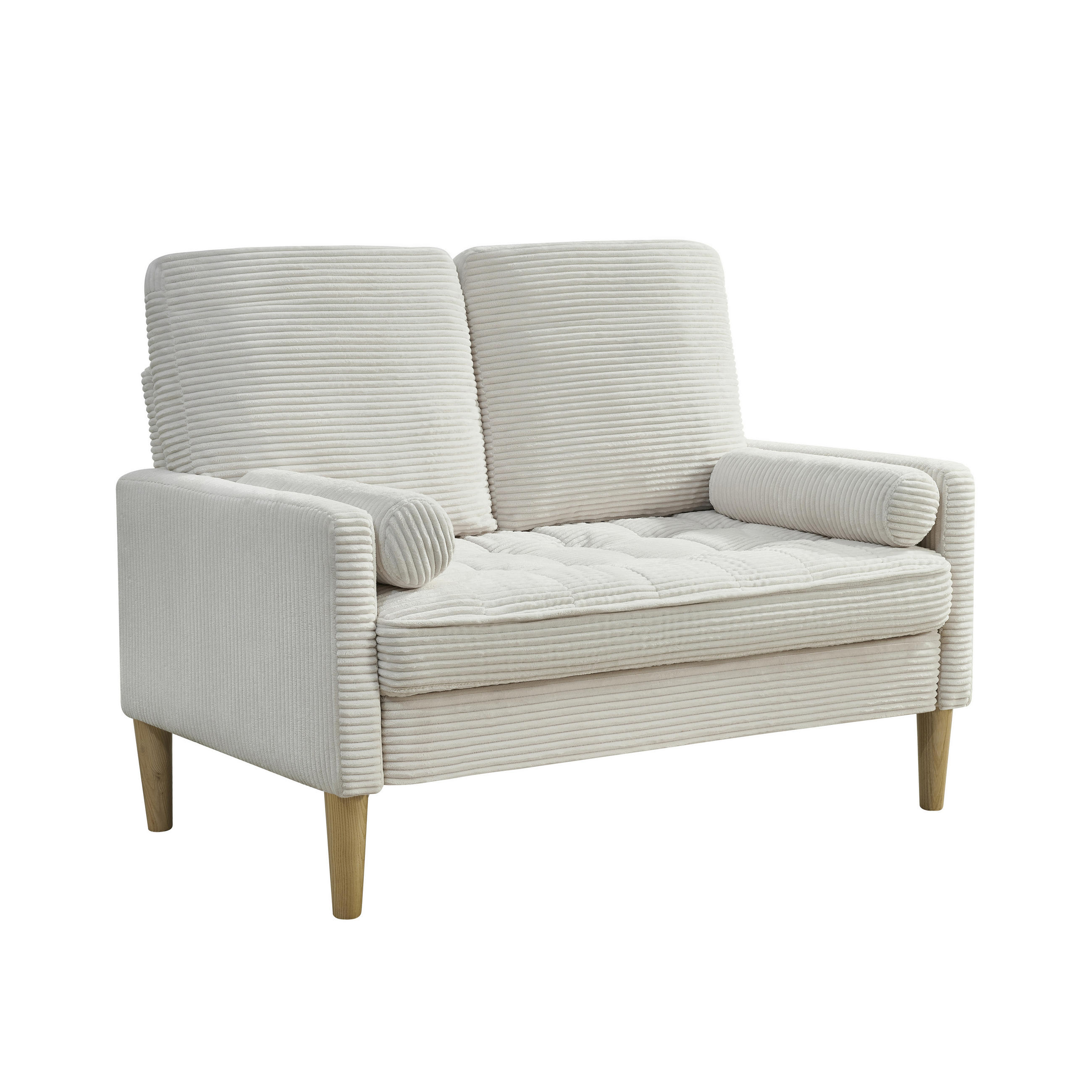2-SITZER SOFA Cord Beige - Beige, Holz/Holzwerkstoff (121/87/76cm) - WISHDOR