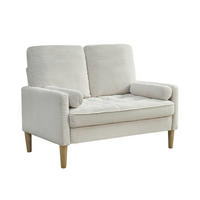 2-SITZER SOFA Cord Beige - Beige, Holz/Holzwerkstoff (121/87/76cm) - WISHDOR