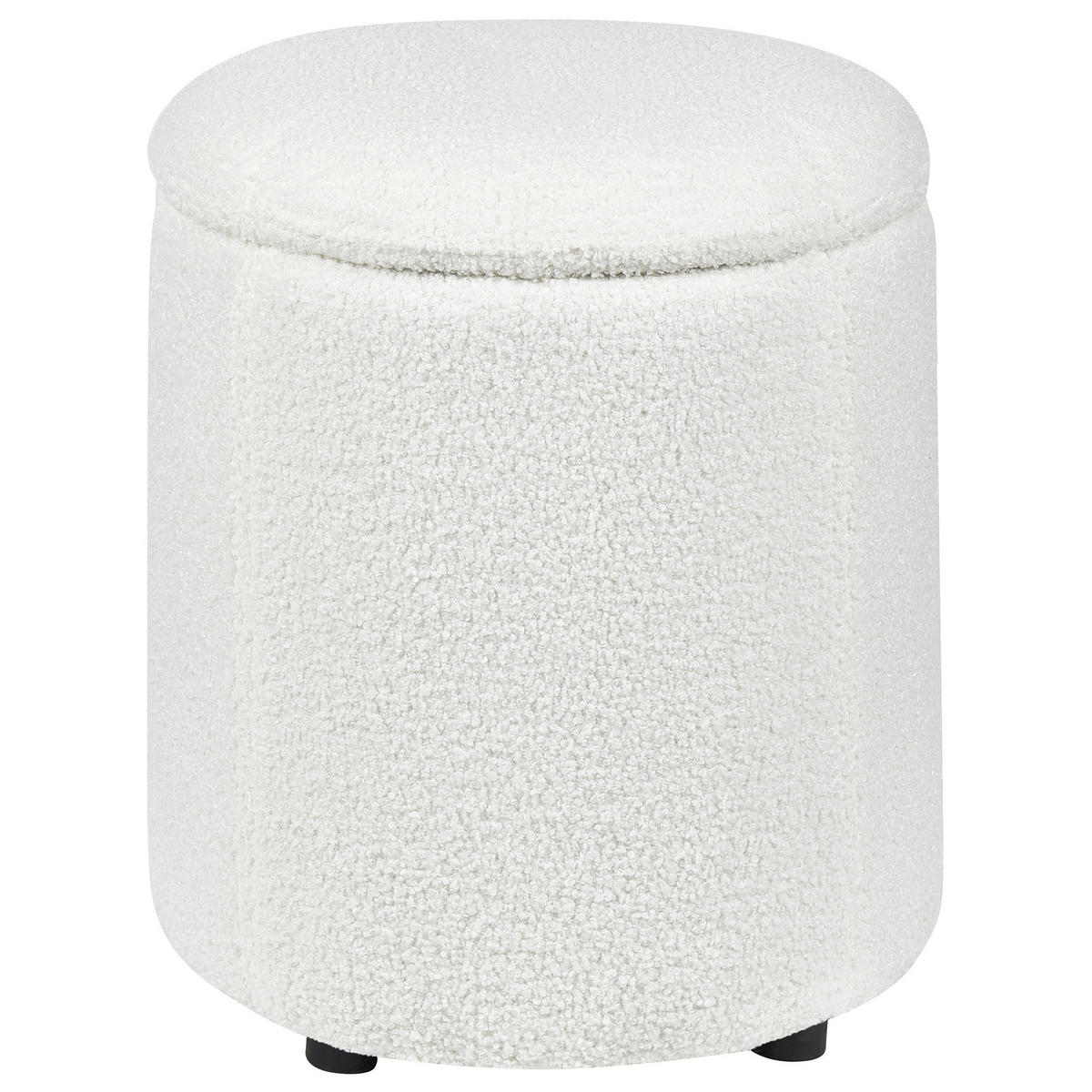 POUF mit Stauraum Bouclé Cremeweiß Maryland - Weiß, Textil (38/40/38cm) - Beliani