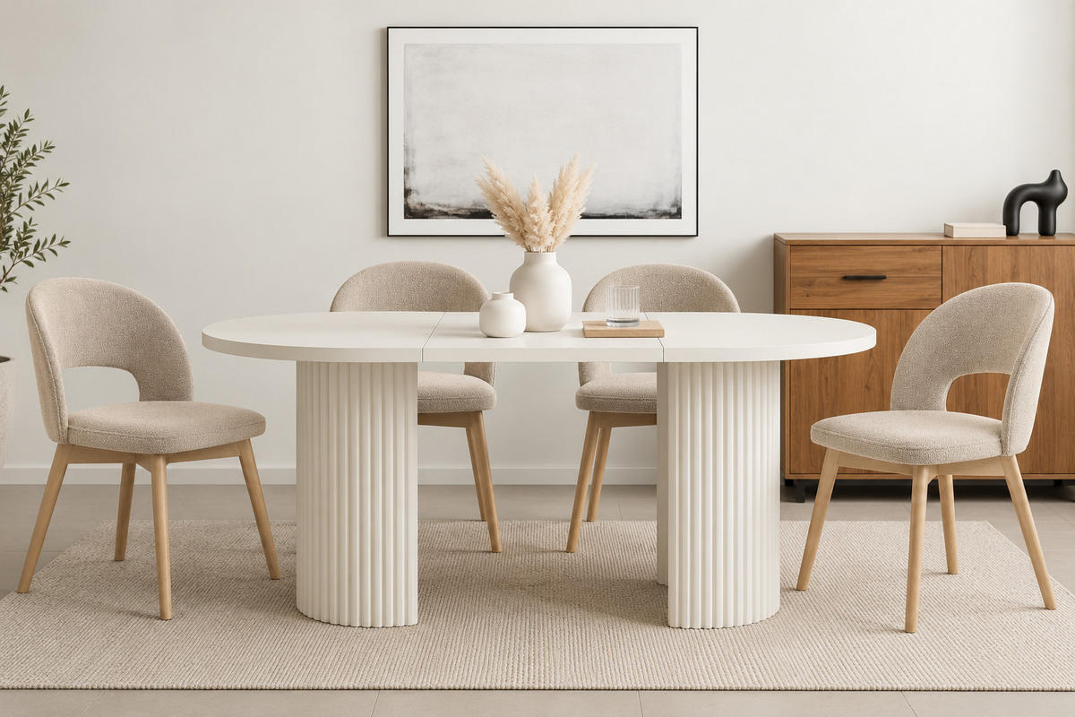 STUHL Monica 85 × 50 × 45 cm, hellbeige, braun - Ecru/Braun, Metall (50/85/45cm) - Margaret Hadas24
