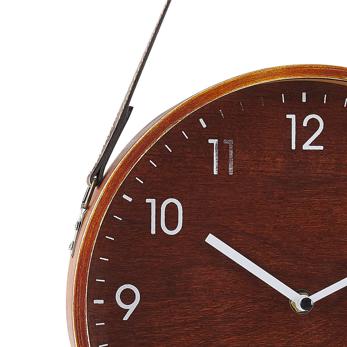 WANDUHR dunkler holzfarbton Renens - Dunkelbraun, Holzwerkstoff (26/44/6cm) - Beliani