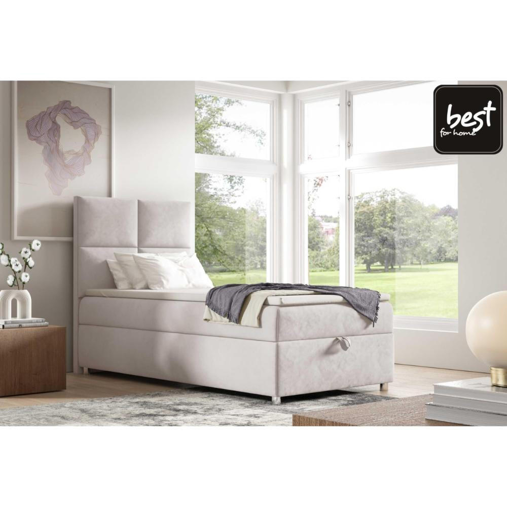 BOXBETT mit Bettkasten Trinity K2-SINGLE Bonellfederkern inkl - Creme, Holz/Holzwerkstoff (100/200cm) - Best For Home