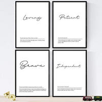 POSTER Set mit 4 Englisch Paar 2 Wörter mit Definitionen A4 Rahmenlos - Klar, Papier (29.7/3cm) - Nacnic