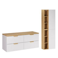 WASCHTISCHUNTERSCHRANK 120.6cm Oria 2er-Set Weiß - Weiß, Holzwerkstoff (120.6/50/46.5cm) - Petits-meubles