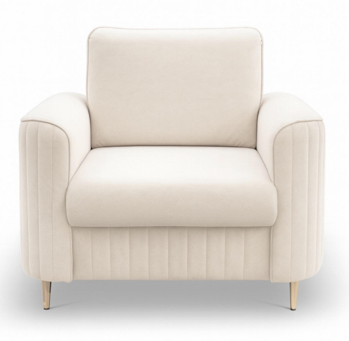 SESSEL Creme Loren Gepolstert Mit Goldenen Beinen - Ecru, Textil (100/85/94cm) - Sepro Meble