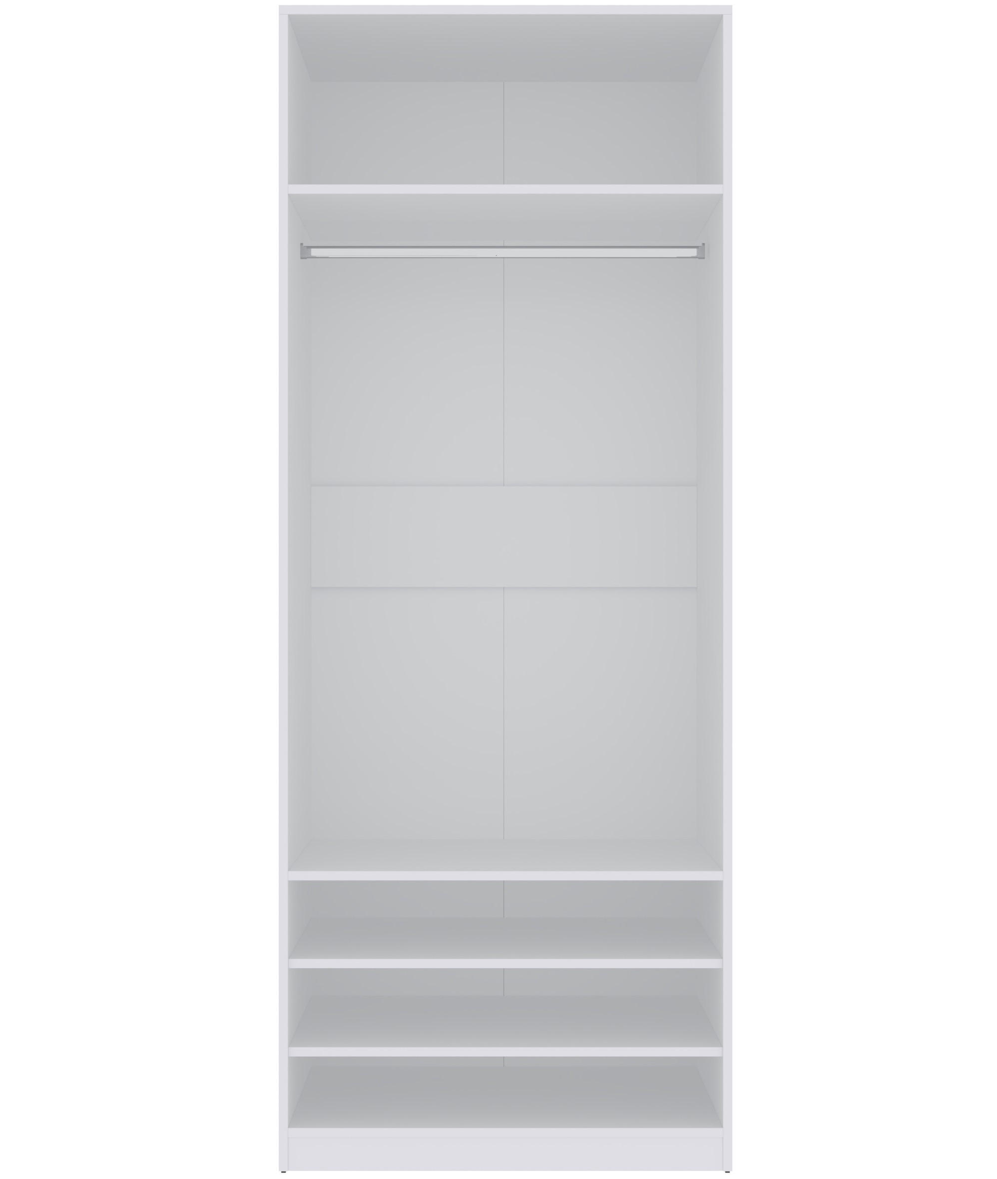 OFFENER-GARDEROBENSCHRANK TRES 03 Weiß 80/206/51 cm - Weiß, Holzwerkstoff (80/206/51cm) - Marmex Möbel