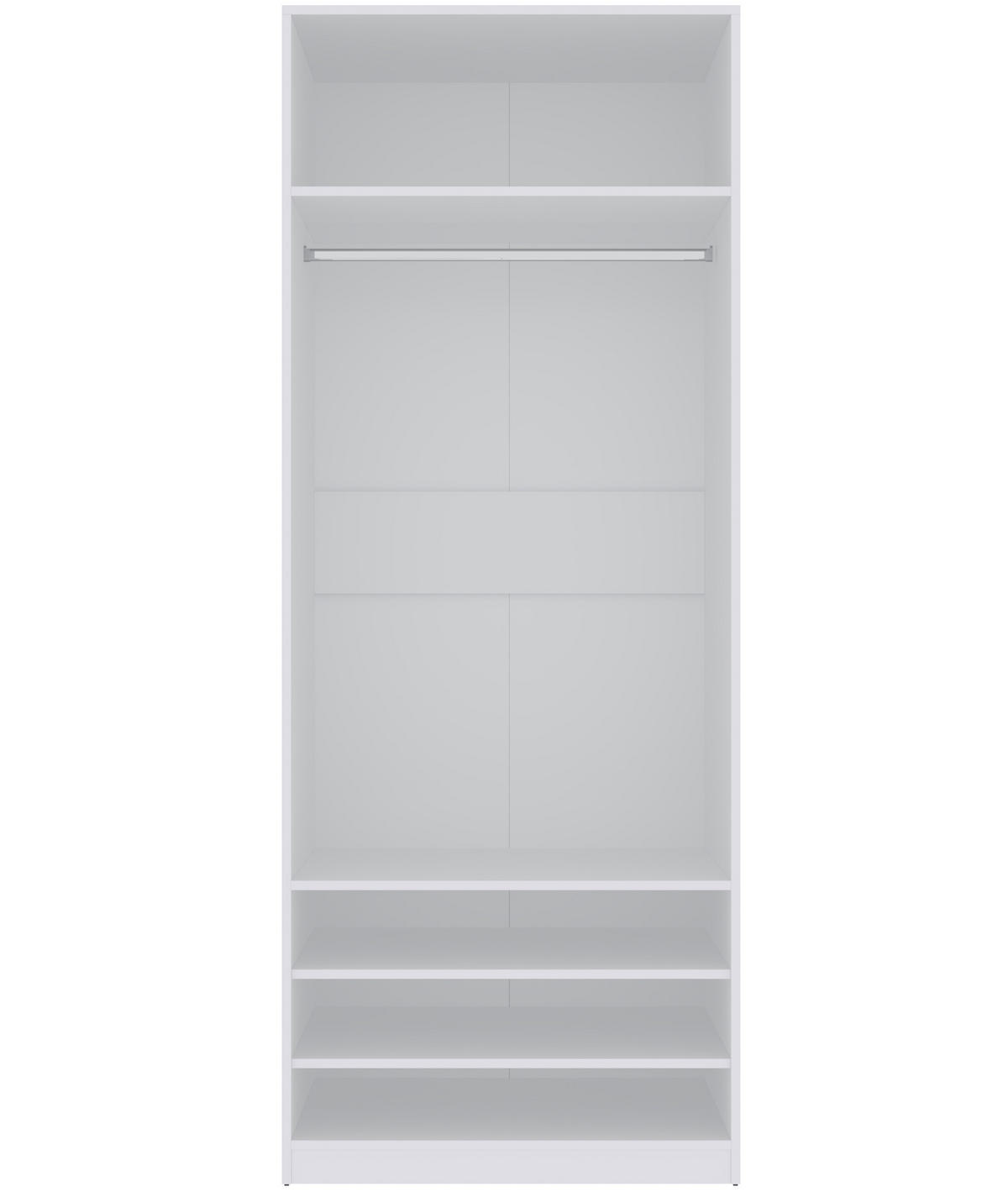 OFFENER-GARDEROBENSCHRANK TRES 03 Weiß 80/206/51 cm - Weiß, Holzwerkstoff (80/206/51cm) - Marmex Möbel