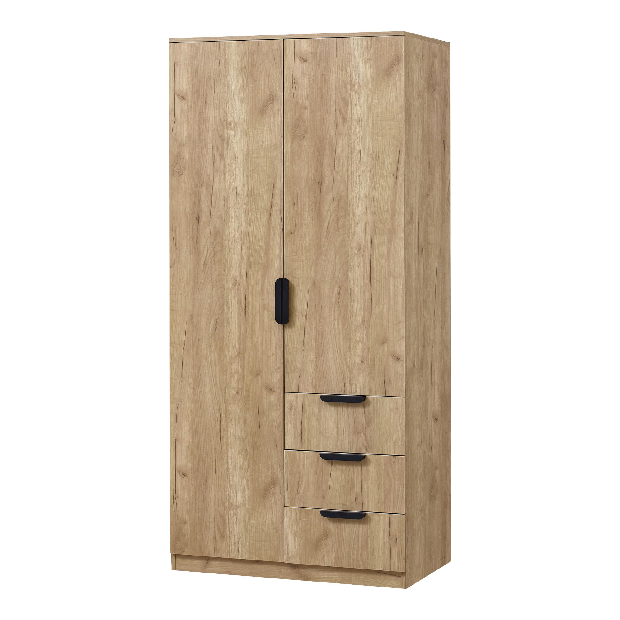[en.casa] Kleiderschrank Eiche 80x176x52 cm