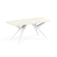 ESSTISCH AXIS - Creme/Weiß, Holzwerkstoff/Metall (90/180/76cm) - Meblini