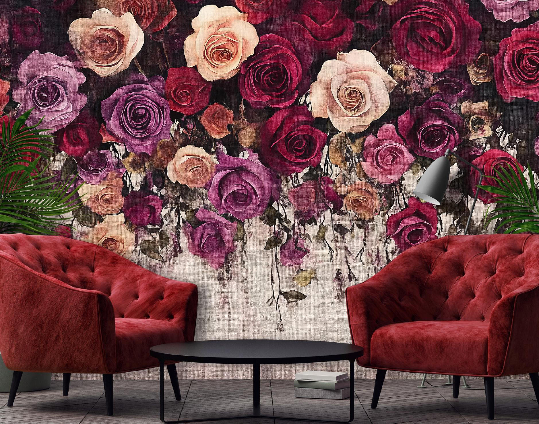 FOTOTAPETE Blumen Vintage Vlies Tapete Wohnzimmer 150x105 - Multicolor, Papier (150/105cm) - Wallarena