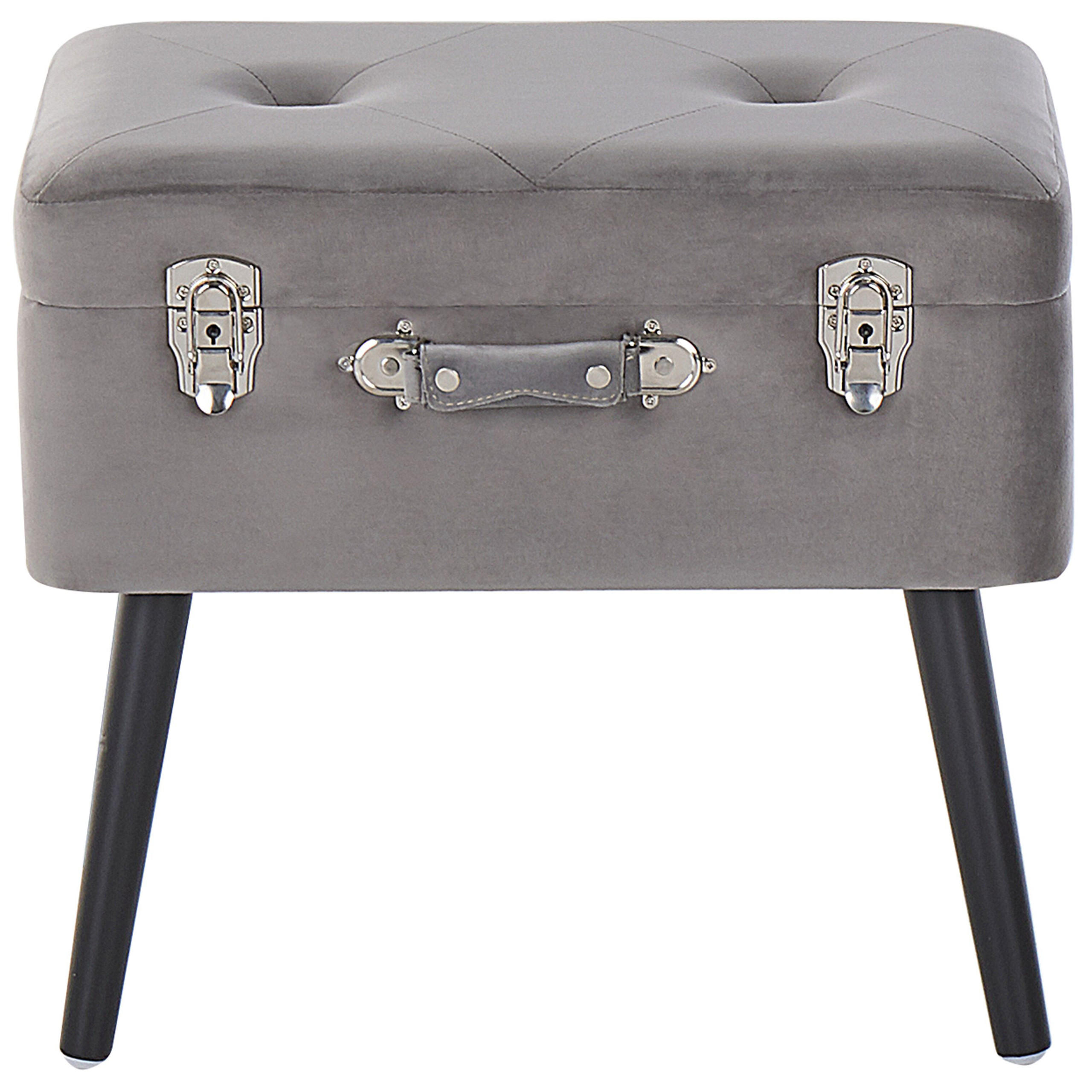 HOCKER Mallard 36/52/46 cm - Grau, Textil (52/46/36cm) - Beliani
