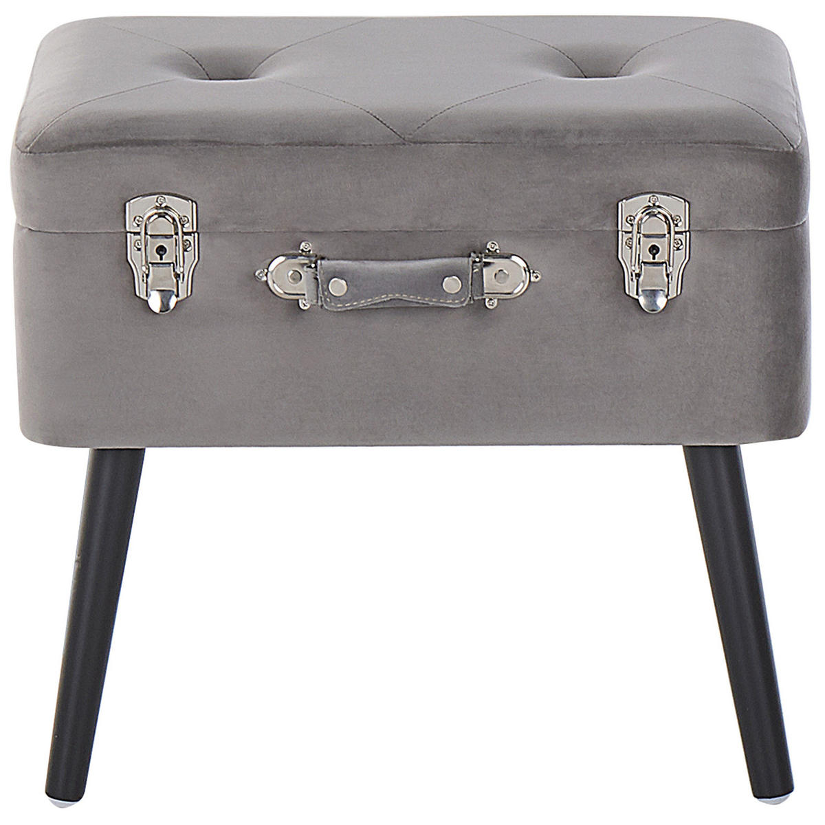 HOCKER Mallard 36/52/46 cm - Grau, Textil (52/46/36cm) - Beliani