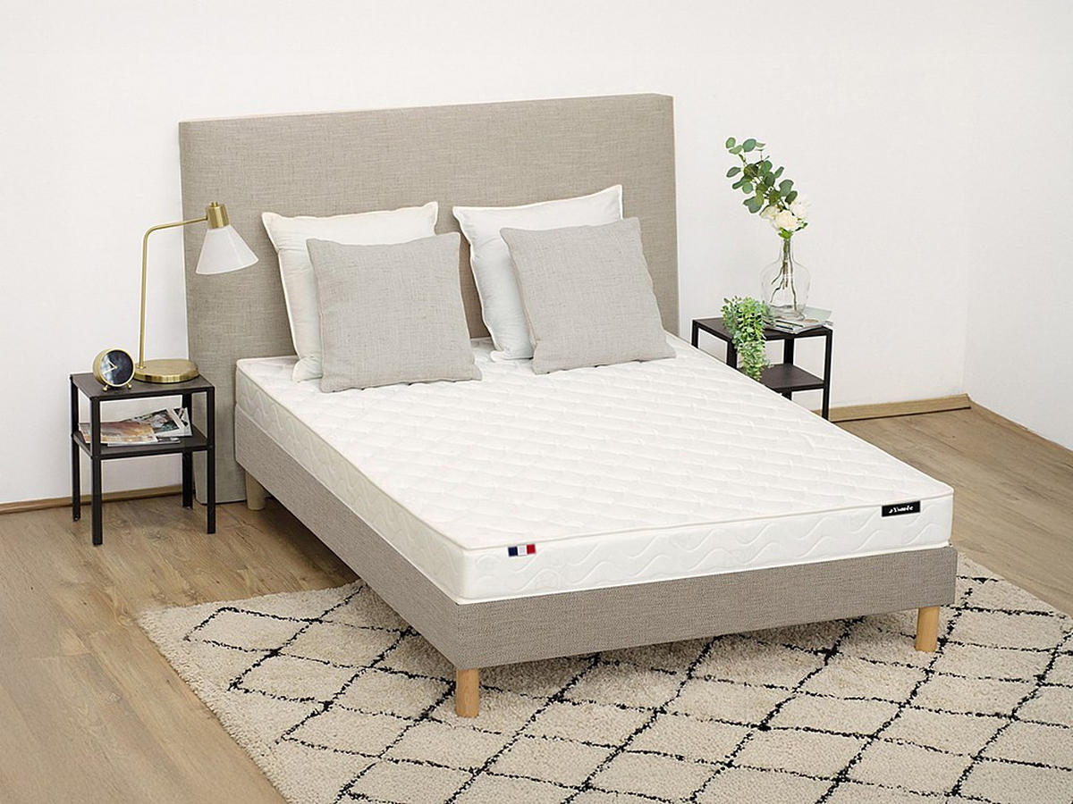 STANDARDMATRATZE - 2 Personen - stoff - weiß Zeus - Weiß, Textil (140/200cm) - Vente-Unique