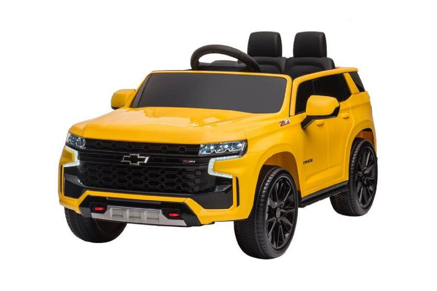 KINDER ELEKTROAUTO Chevrolet Tahoe gelb EVA-Reifen, Kunstledersitz, Stoßdämpfer, Fernbedienung, Musikfunktion - Gelb, Kunststoff (110/67/53cm) - Es-Toys
