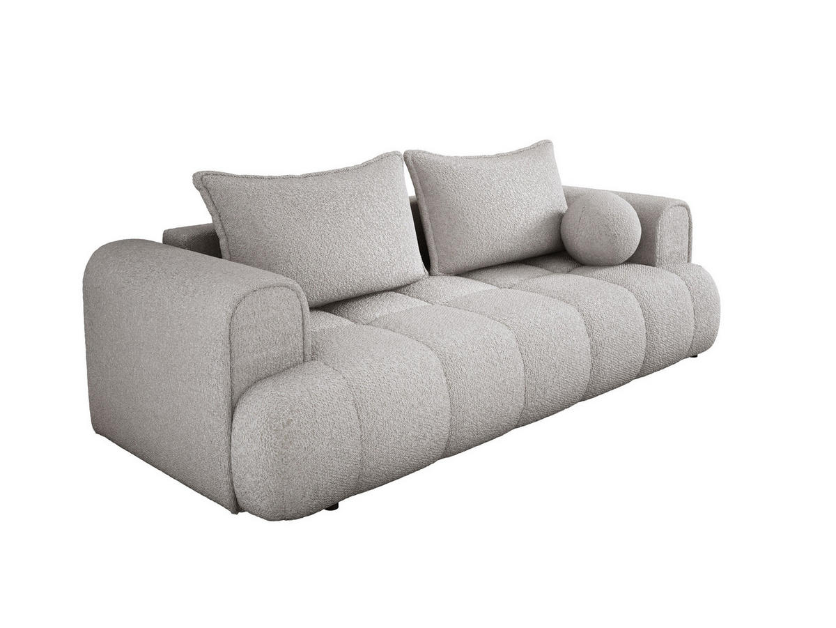 SOFA COCO SCHLAFSOFA mit Bettfunktion, Anthology Stoffbezug, 2-Sitzer, freistehend, Größe: 250x105x90 cm, Hellgrau - Hellgrau, Holz/Textil (250/90/105cm) - DomoHome