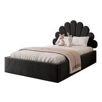 POLSTERBETT ASHLEY mit Bettkasten 180x200 cm, Stoff: Jasmine 100 - Schwarz, Textil - Lookway