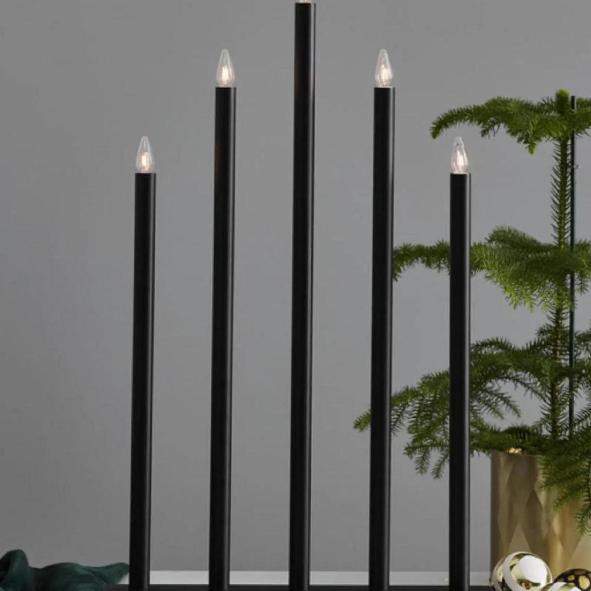 TISCHLEUCHTE Holy Schwarz - Schwarz, Holz (38/38/64cm) - click-licht