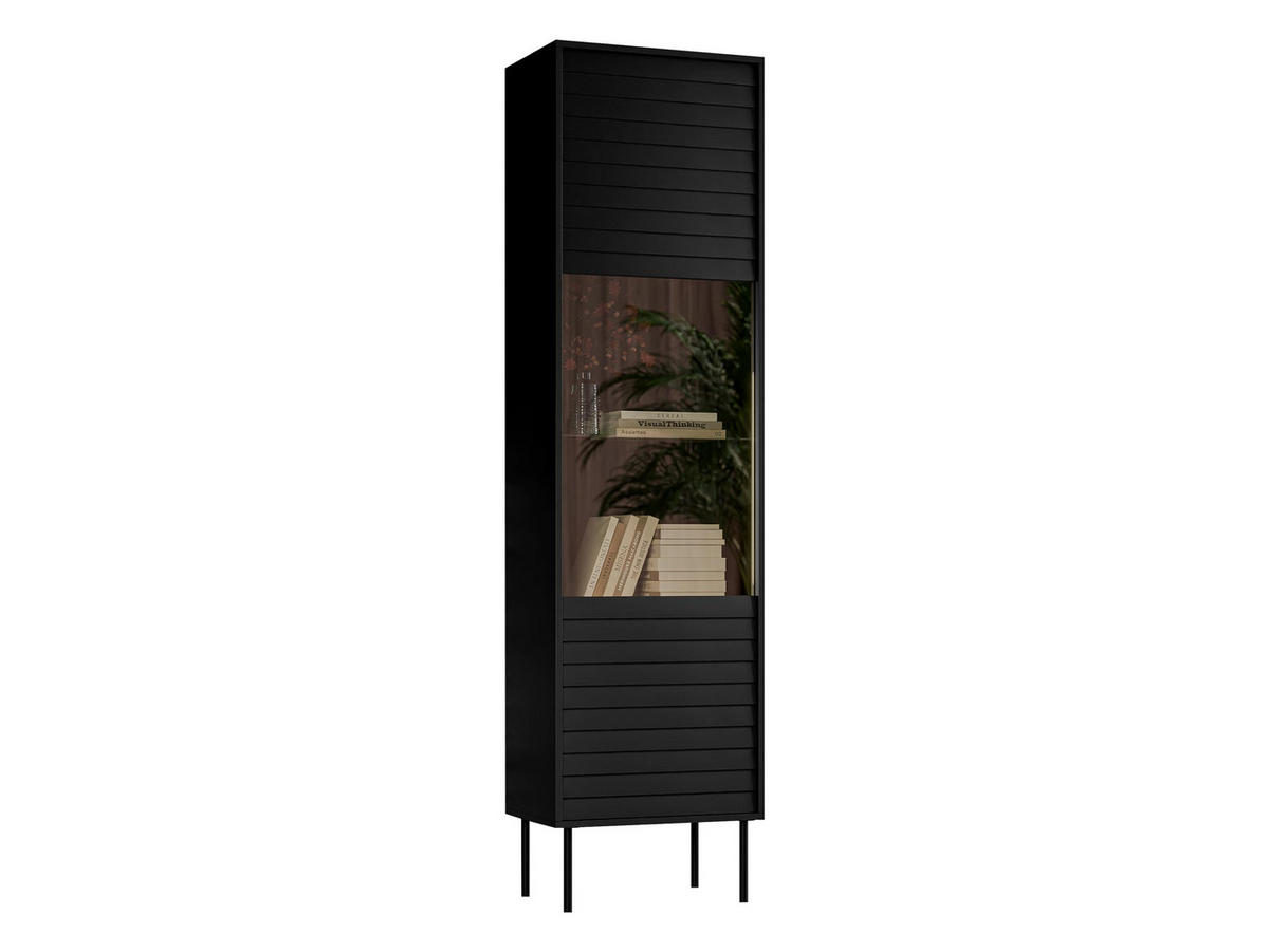 VITRINE Cortina - Schwarz, Holzwerkstoff/Metall (53/182/40cm) - MIRJAN24