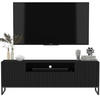 TV-SCHRANK Elpis2 Schwarz Matt mit Metallrahmen Glamour 150 cm - Schwarz, Holzwerkstoff/Metall (150/51.5/36.5cm) - Meble Lindner