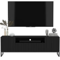 TV-SCHRANK Elpis2 Schwarz Matt mit Metallrahmen Glamour 150 cm - Schwarz, Holzwerkstoff/Metall (150/51.5/36.5cm) - Meble Lindner