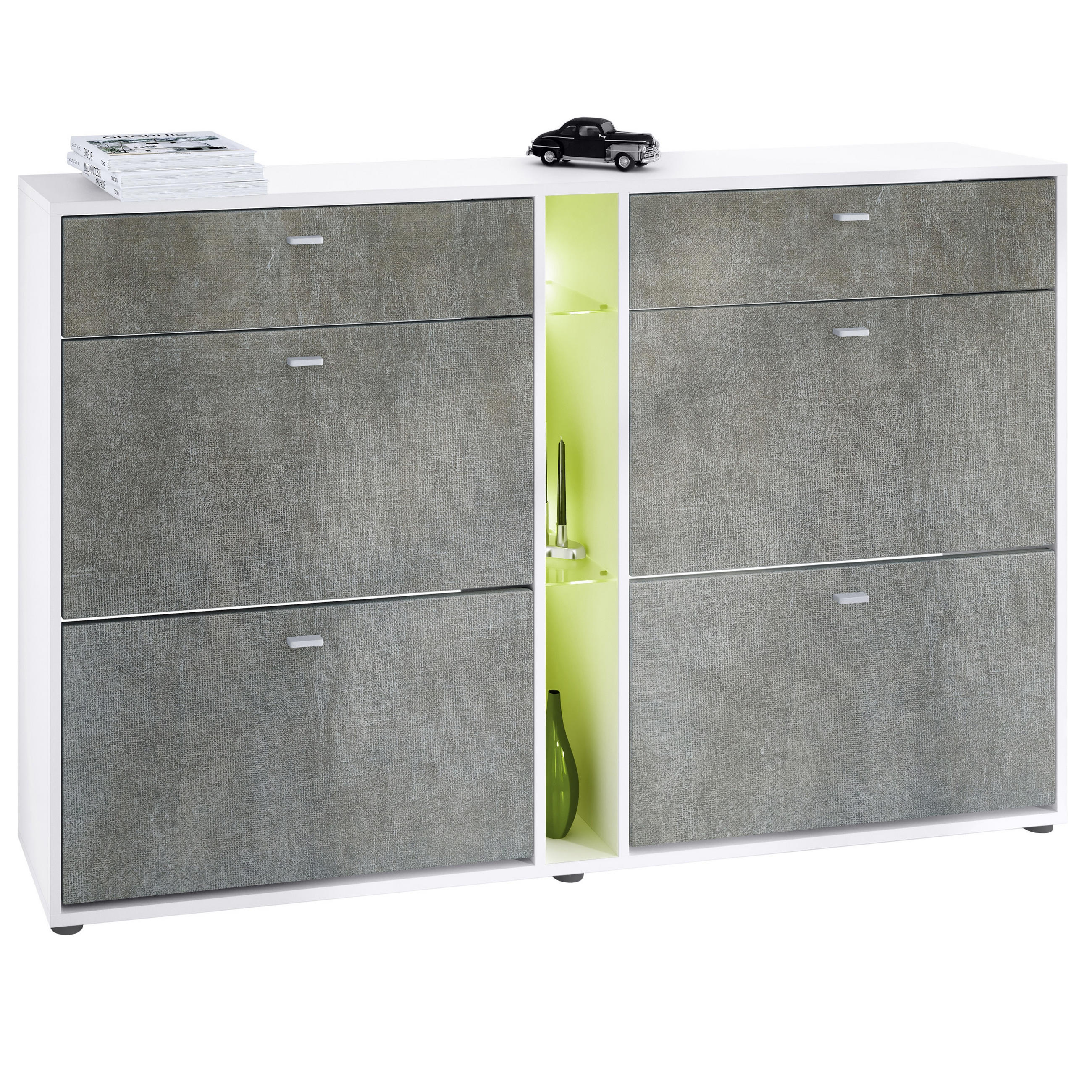 SCHUHSCHRANK Today Fronten in Braun meliert - Graubraun, Holzwerkstoff (155.5/95/28cm) - Vladon