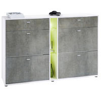 SCHUHSCHRANK Today Fronten in Braun meliert - Graubraun, Holzwerkstoff (155.5/95/28cm) - Vladon