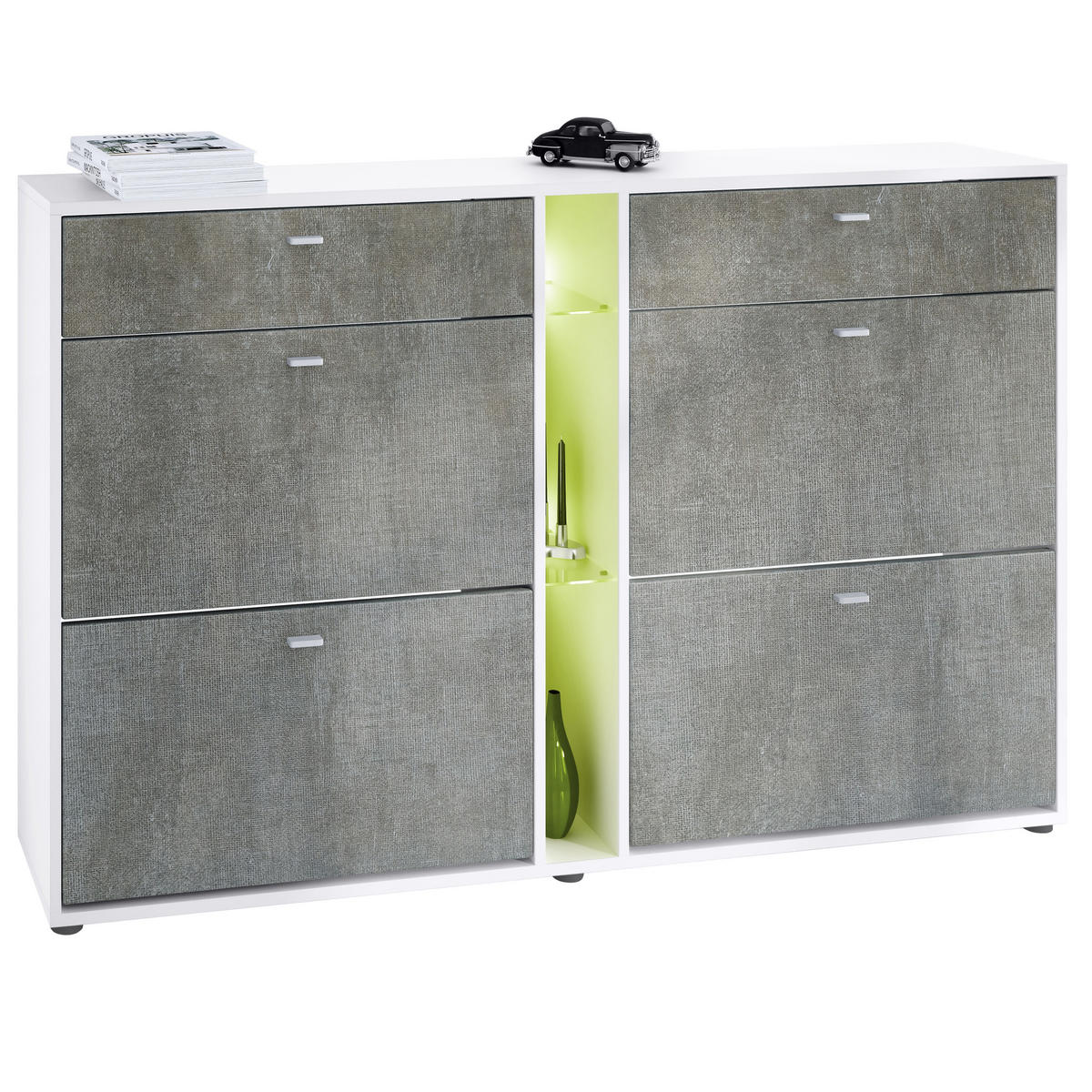 SCHUHSCHRANK Today Fronten in Braun meliert - Graubraun, Holzwerkstoff (155.5/95/28cm) - Vladon