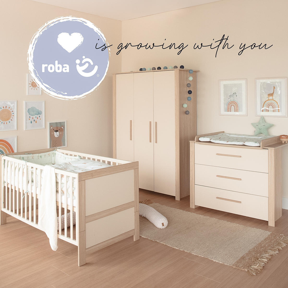 BABYBETT Momo 70x140 cm - Kaschmir, Holzwerkstoff (70/140cm) - Roba