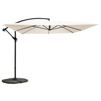 SONNENSCHIRM 3x3m mit 4 Gewichtsplatten, Weiß - Weiß, Metall (300/300cm) - Oviala