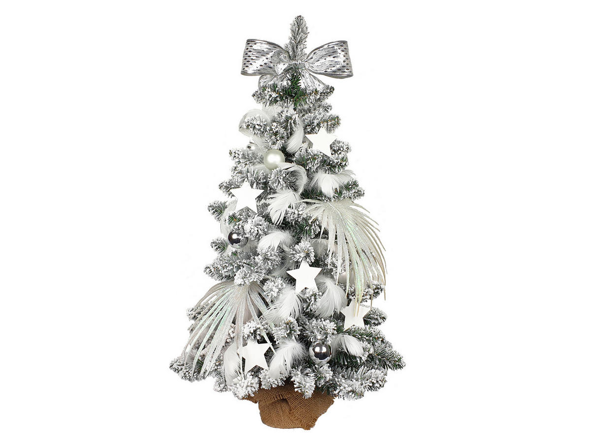 WEIHNACHTSBAUM künstlich mit Schnee DELUXE Viola in Blumentopf 90cm, Tannenbaum Christbaum Kunstbaum Dekobaum mit Metallständer - Weiß, Kunststoff (90cm) - LAALU