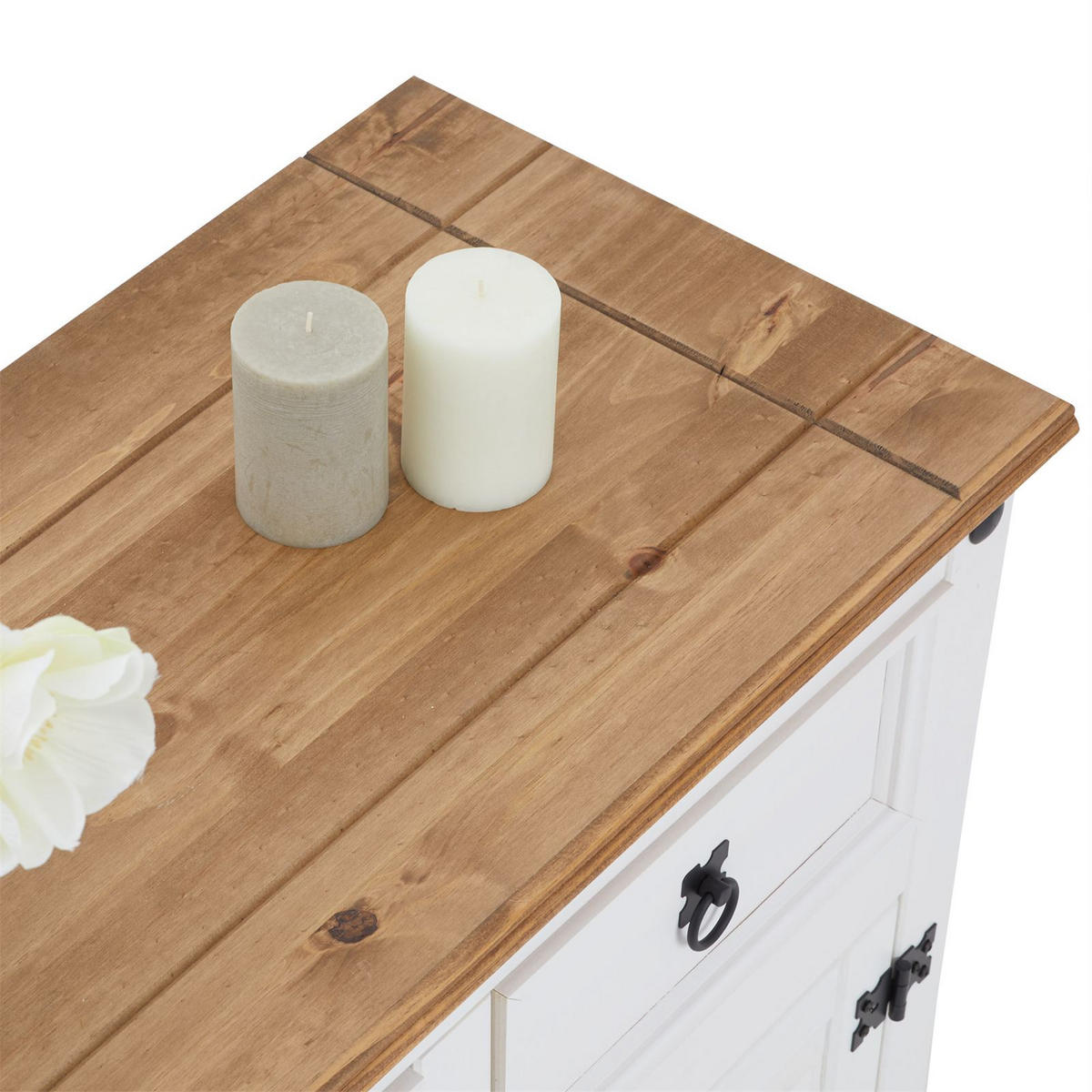 ANRICHTE CAMPO - Weiß/Braun, Holz (87/76/40cm) - CARO-Möbel