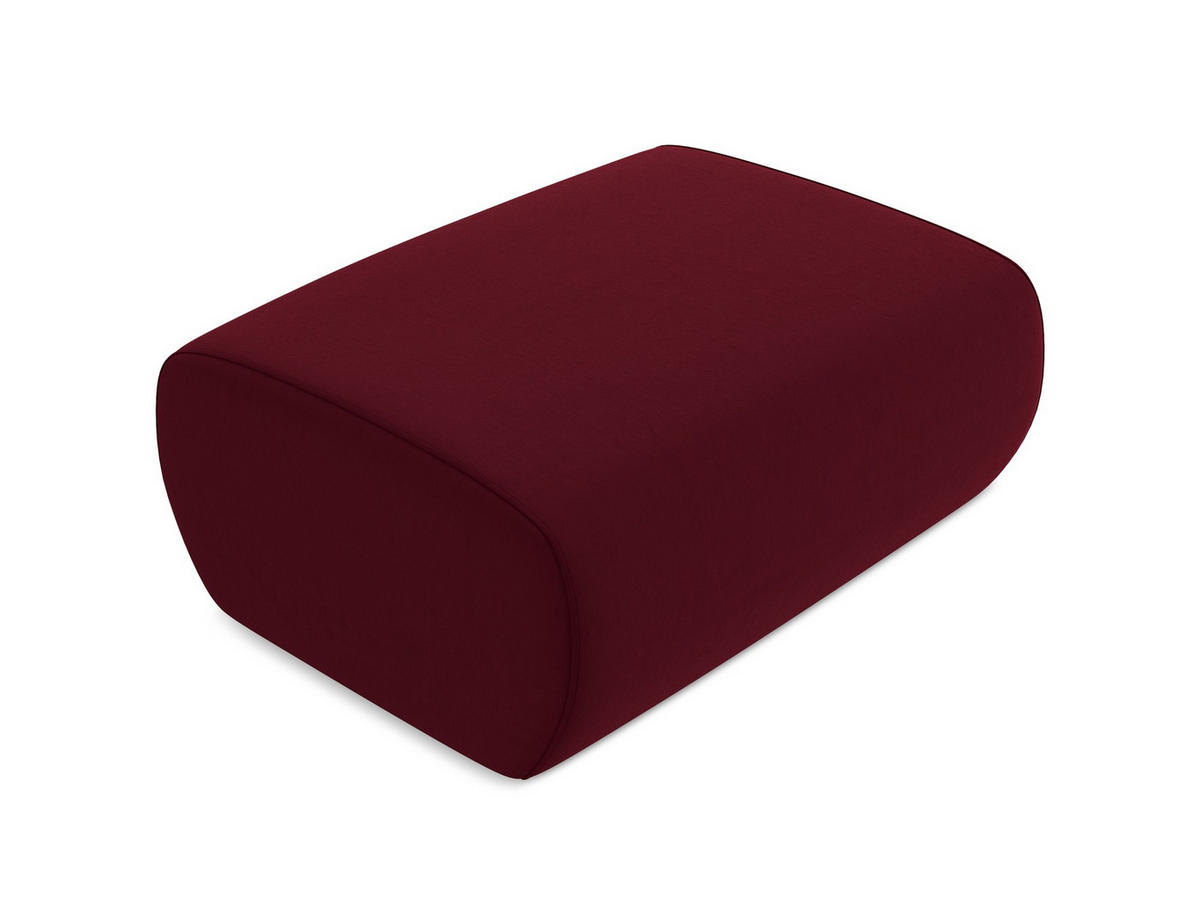 POUF Chenille Stoff Weiß - Schwarz/Weiß, Textil/Metall (65/44/65cm) - Makamii