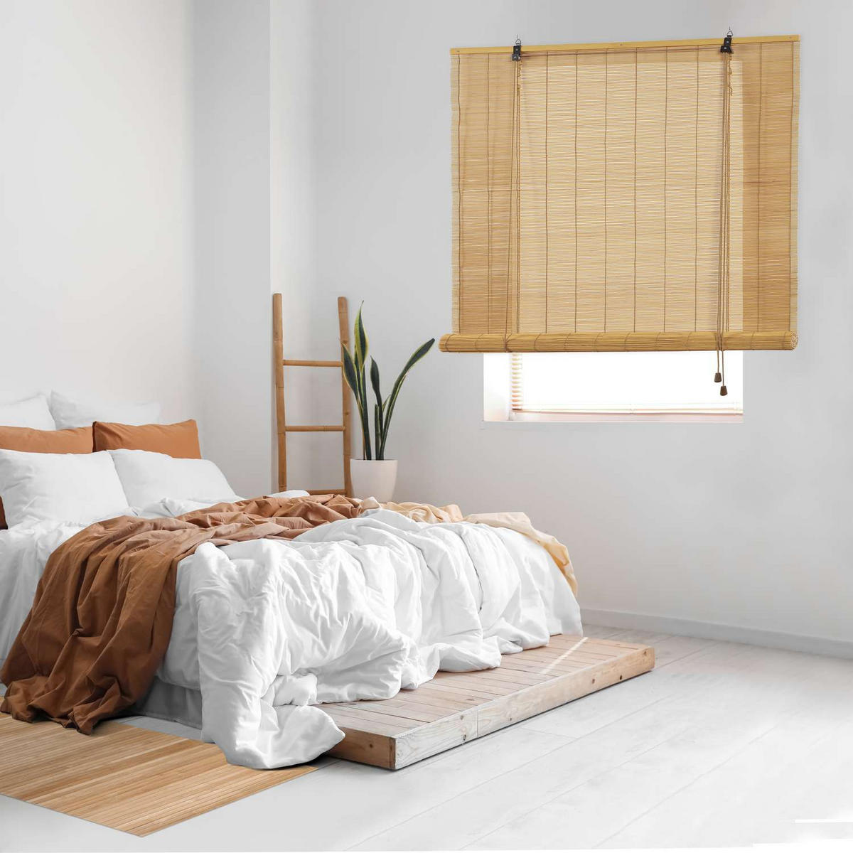 BAMBUSROLLO Hellbraun, 150 cm x 175 cm - Hellbraun, Kunststoff (150/175cm) - STORESDECO