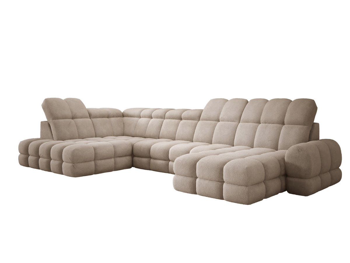 ECKSOFA TOLLO Anthology-stoff U-form 400x217x105 cm beige - Beige, Holz/Textil (400/217cm) - DomoHome