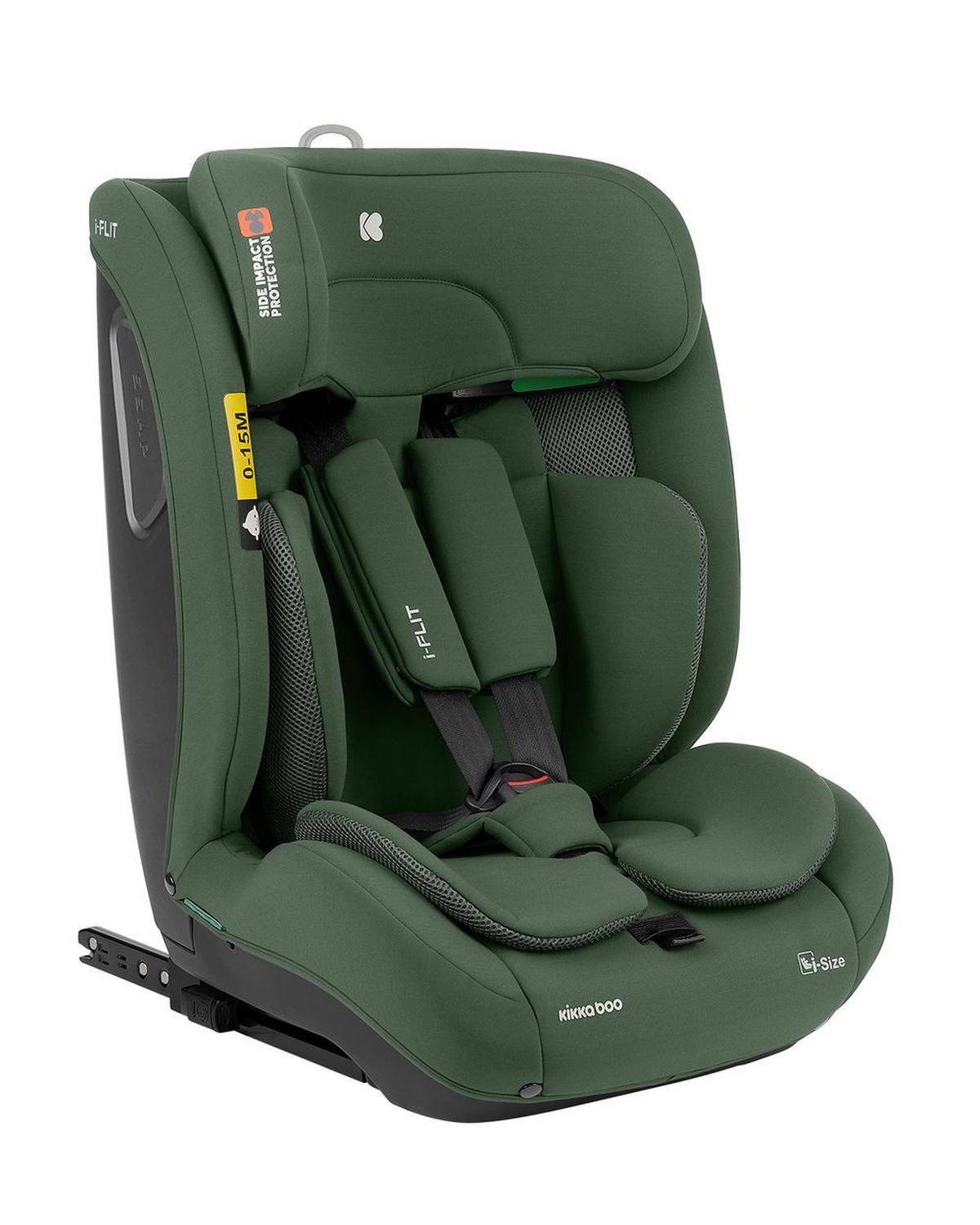 KINDERSITZ i-Flit i-Size grün (76-150cm) Isofix Kopfstütze verstellbar SPS - Grün, Kunststoff (44/62/45cm) - Kikka boo