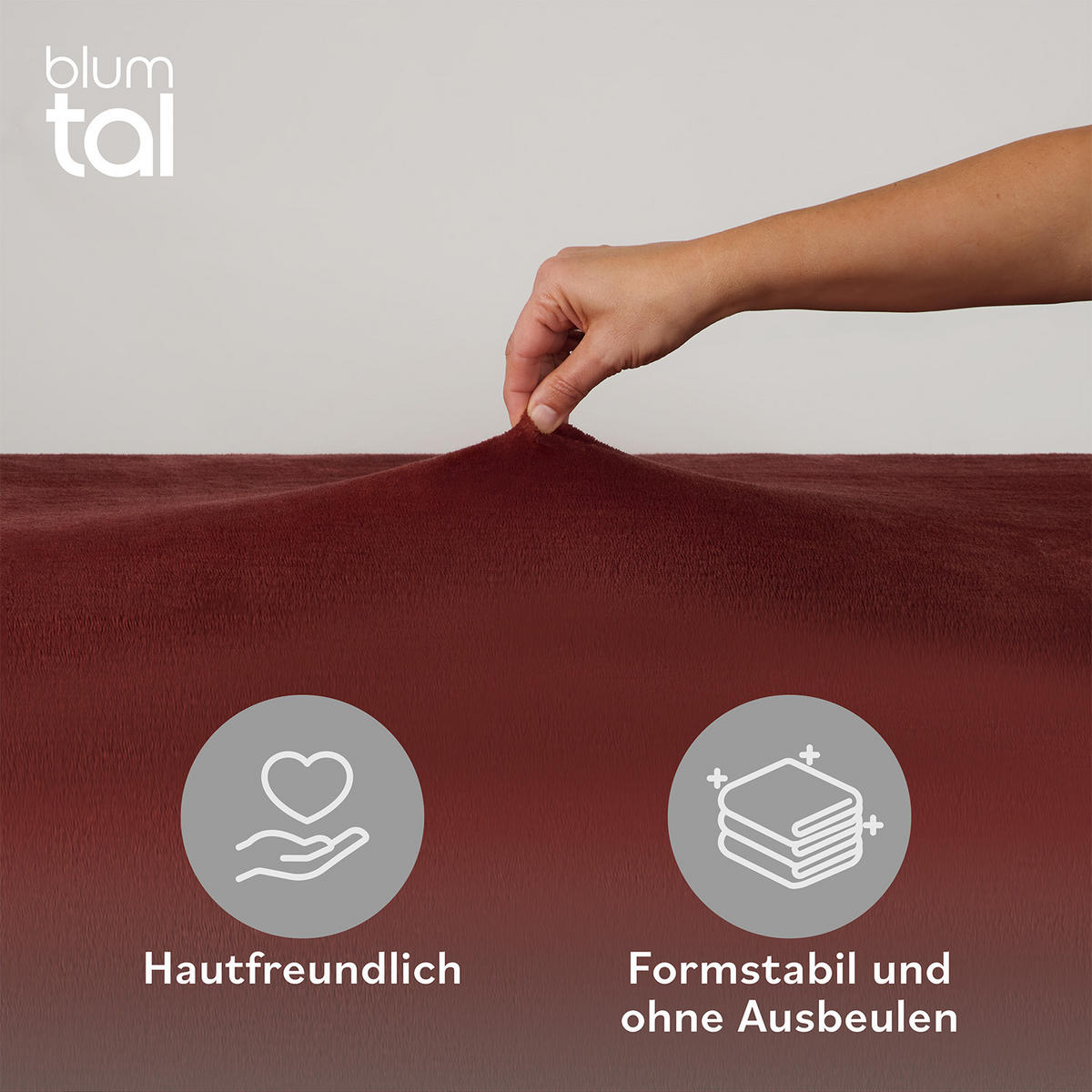 SPANNBETTLAKEN Cashmere Touch 120 x 200 cm Plüsch Rot - Dunkelrot, Textil (200/120cm) - Blumtal