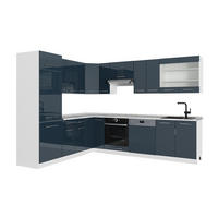 ECKKÜCHE Fame-Line, Dunkelblau Hochglanz/Weiß, 287 x 227 cm ohne Arbeitsplatte - Dunkelblau/Weiß, Holzwerkstoff (287/206.8/51.6cm) - Vicco