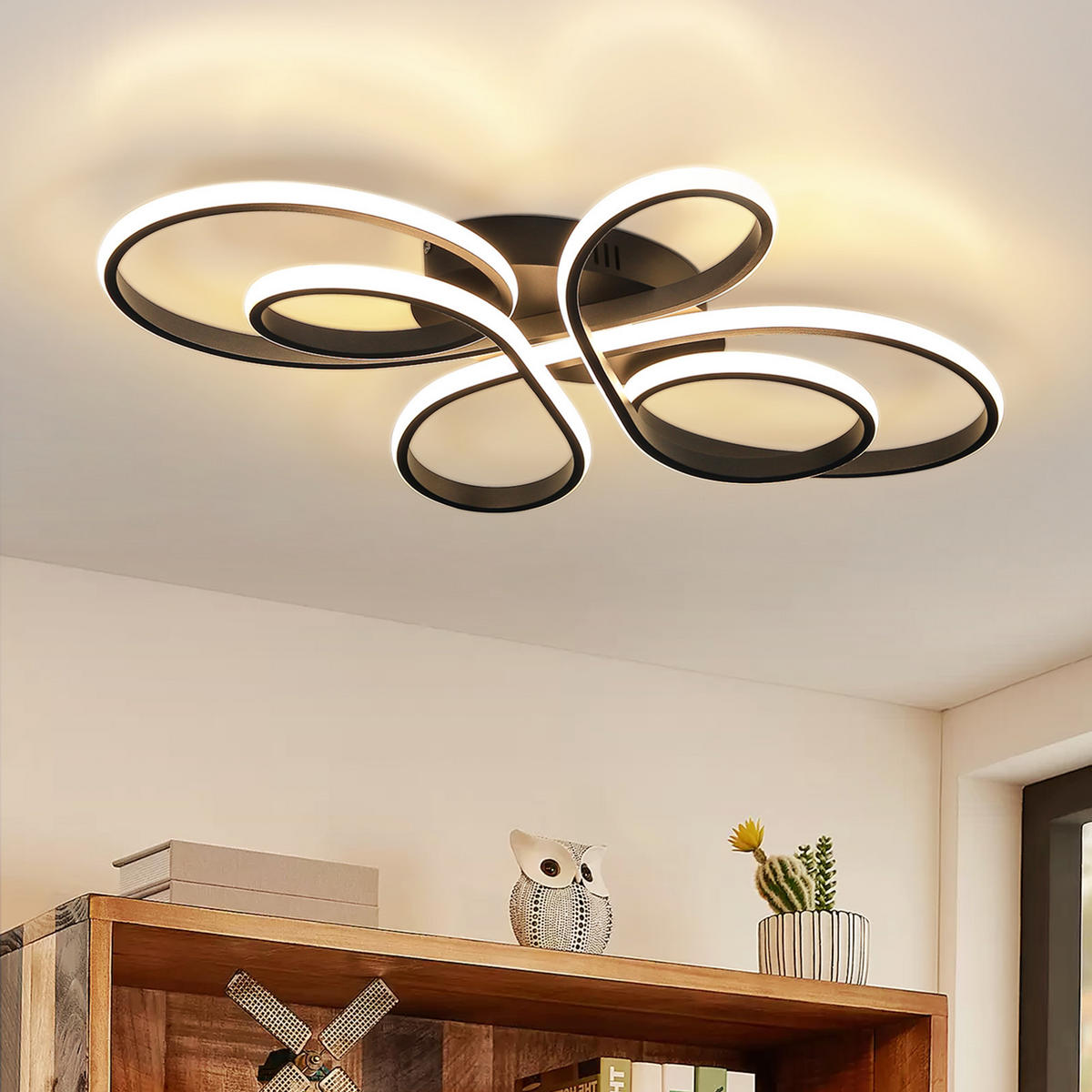 LED-DECKENLEUCHTE Rivak 26.5/3.5/40 cm - Schwarz, Metall (40/26.5/3.5cm) - ZMH