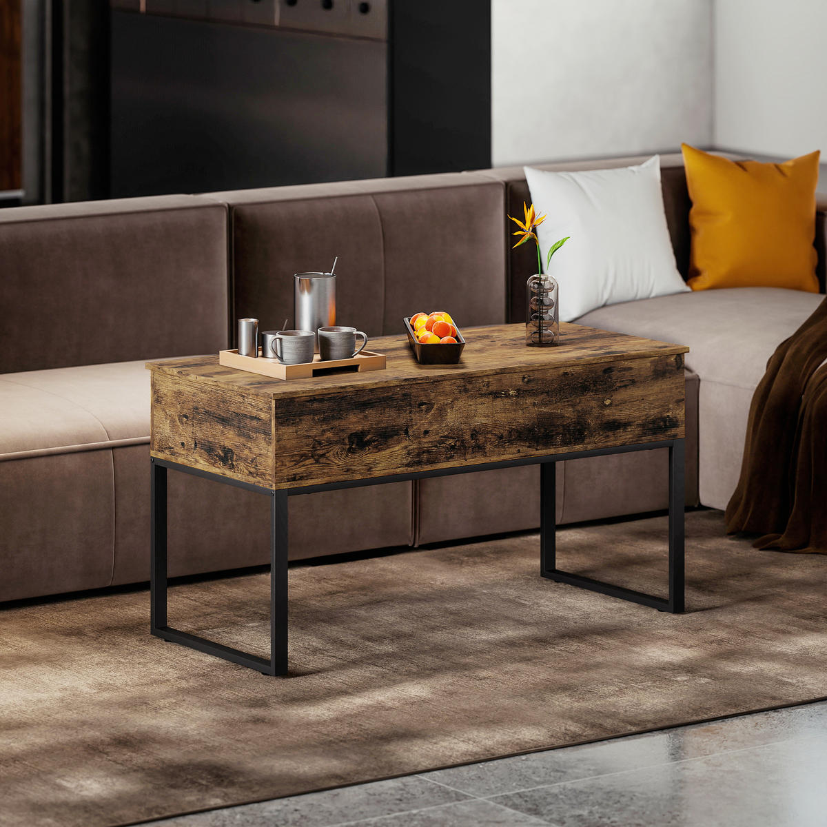COUCHTISCH Braun 1 Stück - Braun, Metall (100/45/67cm) - GiPP