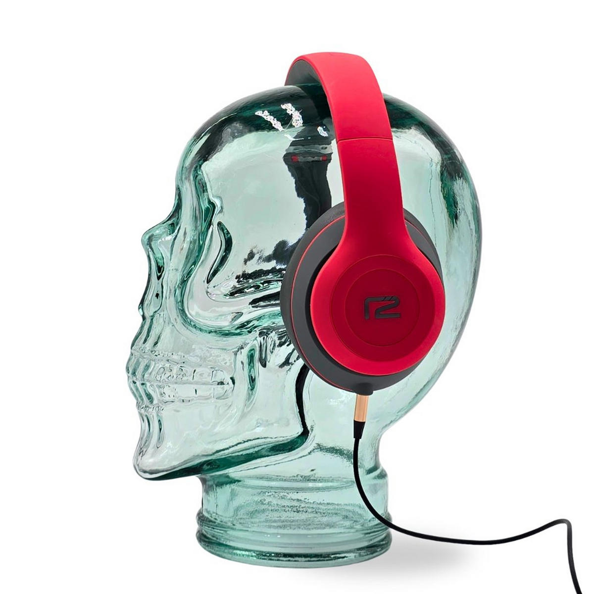 KOPFHÖRERSTÄNDER TOTENKOPF Glas T01 klar - Transparent, Glas (19/26/19cm) - DESIGN DELIGHTS