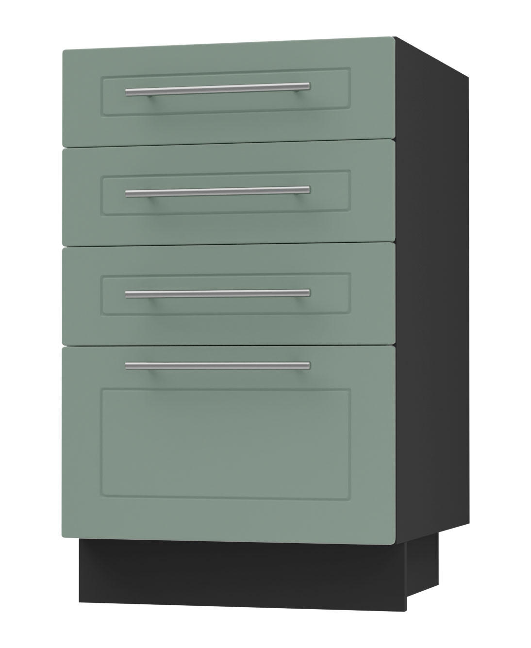 SCHUBLADENUNTERSCHRANK Kvantum D4A/40 Mint Matt / Schwarz Matt 40 / 50 / 82cm - Schwarz/Mintgrün, Holz/Holzwerkstoff (40/82/50cm) - Feldmann-Wohnen