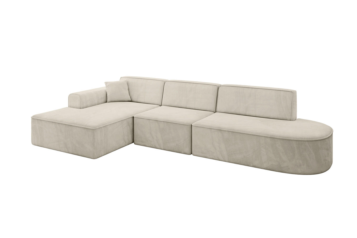 ECKSOFA Ottomane Links IREA-L2-v3 - 328x171x79 cm Dunkelgrau - Ecru, Holzwerkstoff/Textil (328/171cm) - ALTDECOR