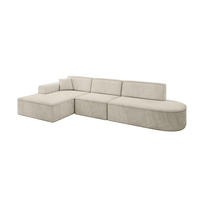 ECKSOFA Ottomane Links IREA-L2-v3 - 328x171x79 cm Dunkelgrau - Ecru, Holzwerkstoff/Textil (328/171cm) - ALTDECOR