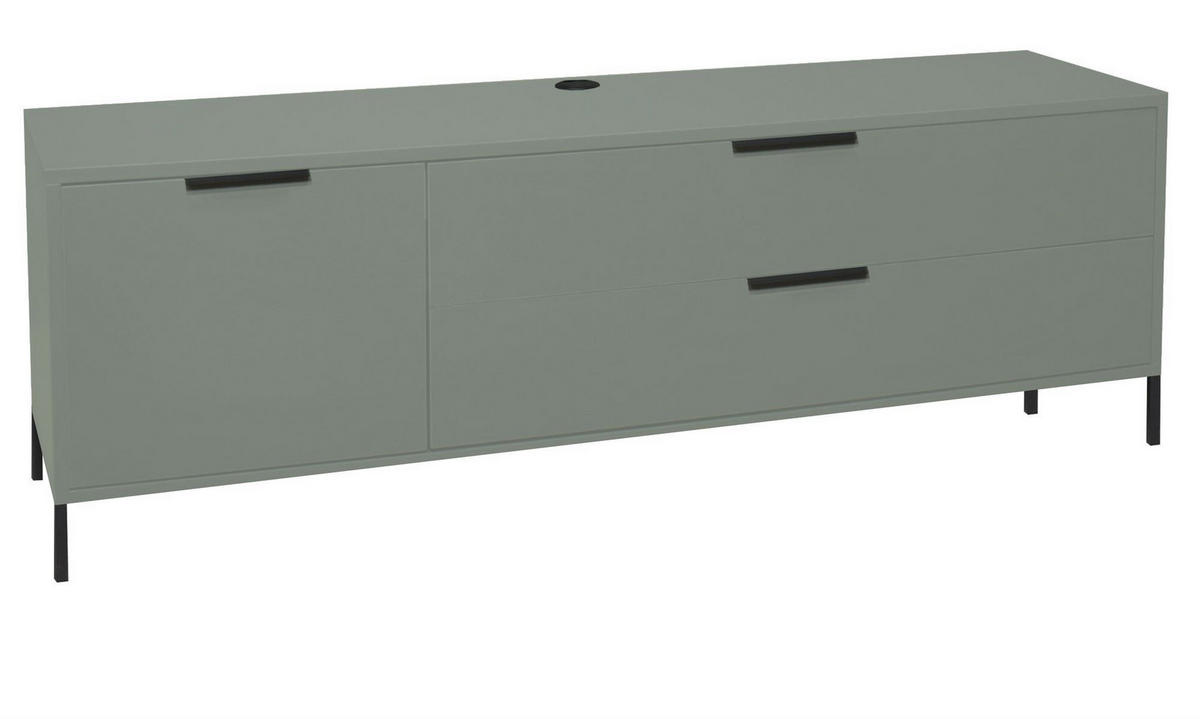 LOWBOARD Erna 168x45x62 Pinie Green matt Lack - Grün, Holzwerkstoff (168/62/45cm) - 58aufmkessel
